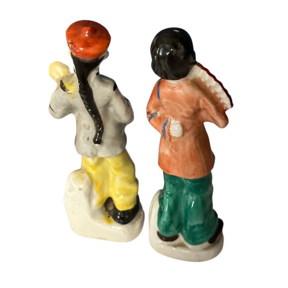 Vintage Made in Japan Asian Figurines – Musician & Fan Dancer Pair, Hand Painted - Picture 4 of 6